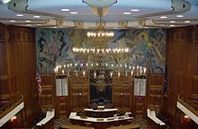 Chandelier in House of Representatives, Indiana Statehouse.JPG