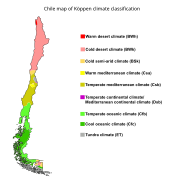 Кліматична карта Чилі (за Кеппеном)