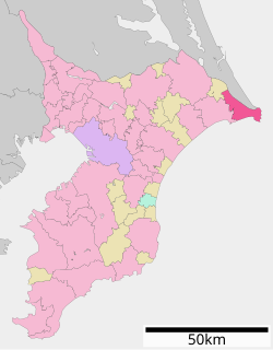 Расположение Тёши в префектуре Тиба