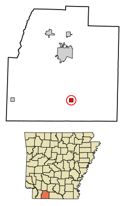 Location of Emerson in Columbia County, Arkansas.