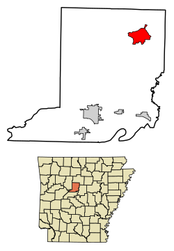 Location of Center Ridge in Conway County, Arkansas.