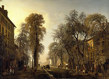 Boulevard poissonnière en 1834, Paris, musée Carnavalet.