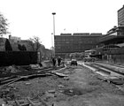 Construction of the Manchester Metrolink lines at Piccadilly Gardens in 1991