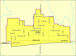 Detailed map of Claflin, Kansas