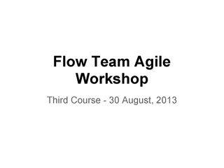 E2-Flow Agile Trainings - Third Course