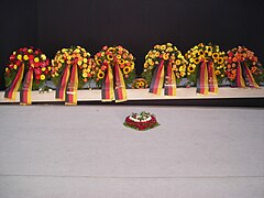 Couronnes dans le monument aux morts de la Bundeswehr.