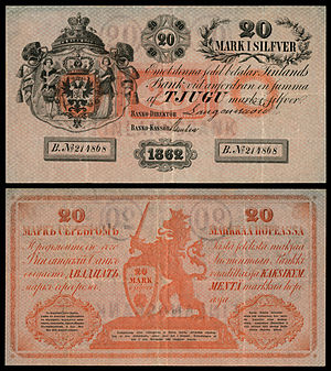 20 Finnish Markkaa (1862) (created by Aleksander Fadejev; nominated by Godot13)
