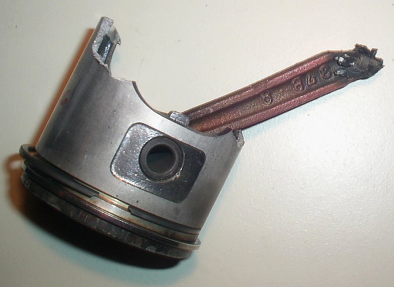 File:Failed piston and connecting rod.jpg