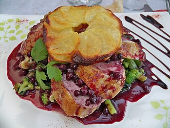 Filets de pintadeau aux myrtilles