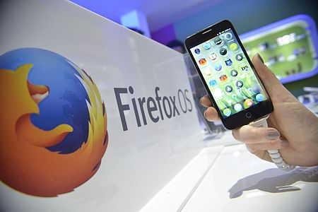 Firefox OS phone at MWC 2014 with logo.jpg