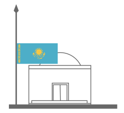 Использование приспущенного флага Казахстана