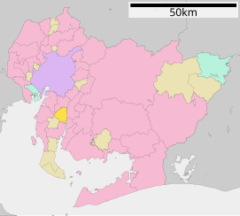 Lokasi Higashiura di Prefektur Aichi