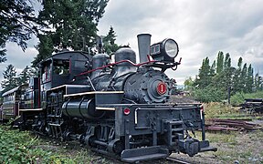 Hillcrest Lumber Company steam locomotive 1 Shay at Forest Museum Duncan BC 16-Jul-1995.