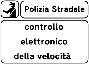 Italian road sign for the autovelox check ahea...