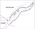 Karte der Eisernen Hand mit Grenzsteinen