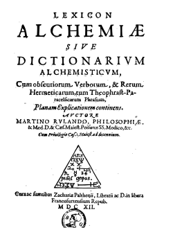 Lexicon alchemiae, verko publikigita en 1612.