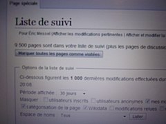 9500 pages sur liste de suivi d'Éric Messel le 1er février 2020.