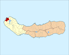 Location of the civil parish of Mosteiros in the municipality of Ponta Delgada