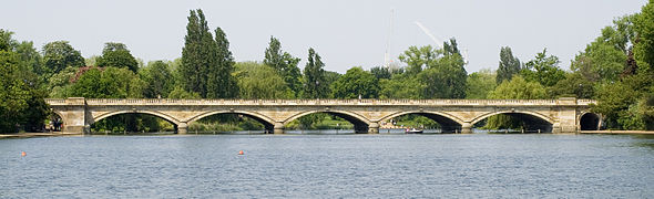 The Serpentine Bridge seen from Hyde Park