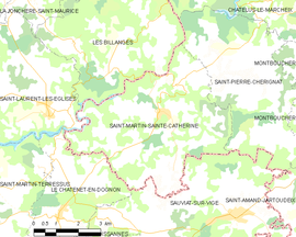 Mapa obce Saint-Martin-Sainte-Catherine