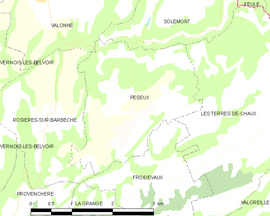 Mapa obce Péseux
