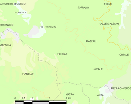 Mapa obce Perelli