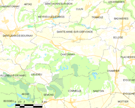 Mapa obce Châtonnay