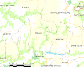 Mapa obce Trévien