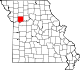 A state map highlighting Ray County in the northwestern part of the state.