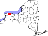 Map of Njujork highlighting Orleans County