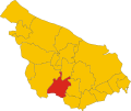 Localització del municipi d'Oria dins de la província de Bríndisi