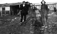 Pierre Ceresole and international volunteers at the first workcamp in France in 1920 PCeresole1920VerdunLarge.jpg