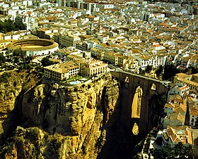 Aerial view of Ronda, with the Puente Nuevo.