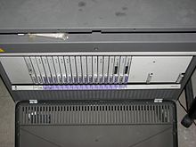 A typical satellite PABX with front cover removed Pbx-satellite-telephone-exchange-0a.jpg