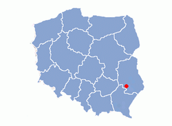 Розташування міста Янів-Любельський