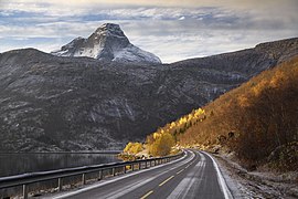 Riksväg 827 vid Efjorden.