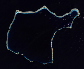 Image satellite de l'atoll de Rongelap.