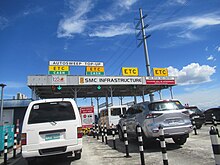 Four-lane toll plaza