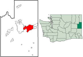 Kart over Spokane Valley