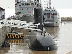 Kapal selam San Juan, dok tentera laut Buenos Aires, Mei 2017