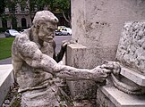 Tisza Lajos szobrának mellékalakja