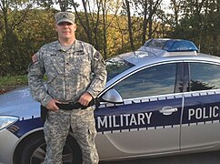 A U.S. Army Military Police patrol car in Miesau Army Depot, Germany.