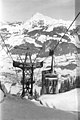 Blick von der Bergstation auf die alte Hahnen­kammbahn (1951)