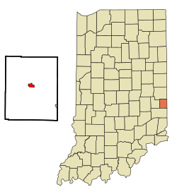 Location of Liberty in the state of Indiana