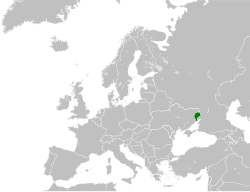Расположение Новороссии в Европе (темно-зеленый)