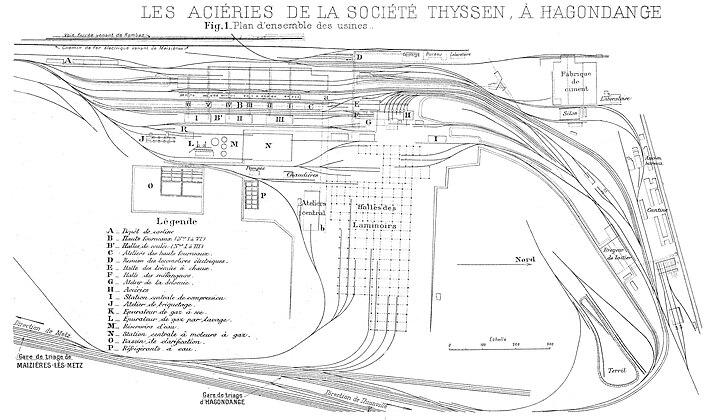 carte des installations constituant l'usine