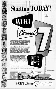 WCKT's first day of operations took place on July 29, 1956. WCKT opening day ad.jpg