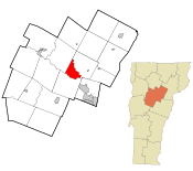 Montpelierin kaupunki Washingtonin piirikunnan kartalla.