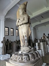A statue believed to be Adityawarman, founder of a Minangkabau kingdom. 055 Bhairawa Adityavarman, Padang Roco, West Sumatra, 14th c (23464008076).jpg
