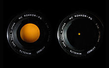 The aperture range of a 50 mm Minolta lens,
f/1.4 -
f/16 16 minolta 50mm.jpg